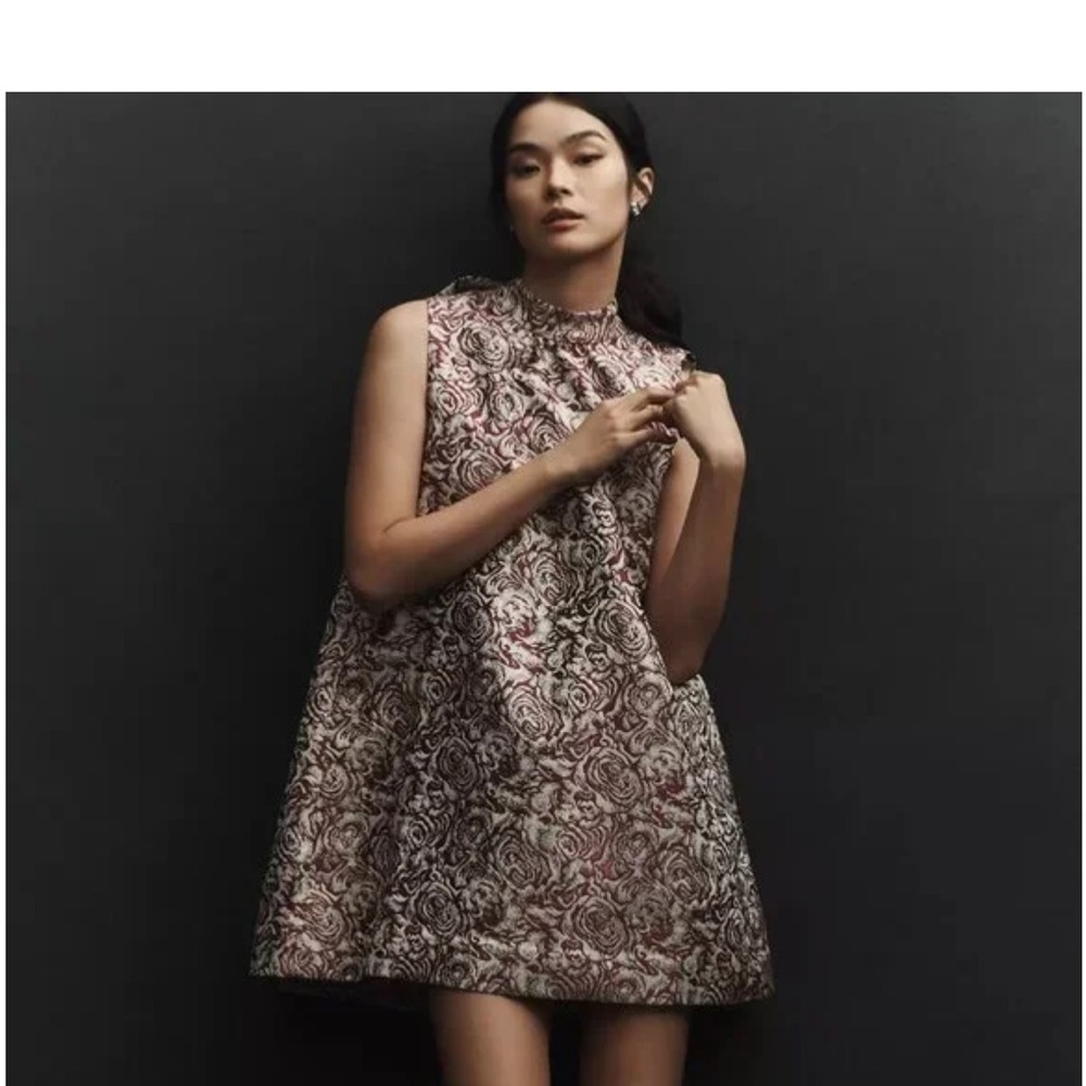 Anthropologie Elegant Floral Sleeveless Dress